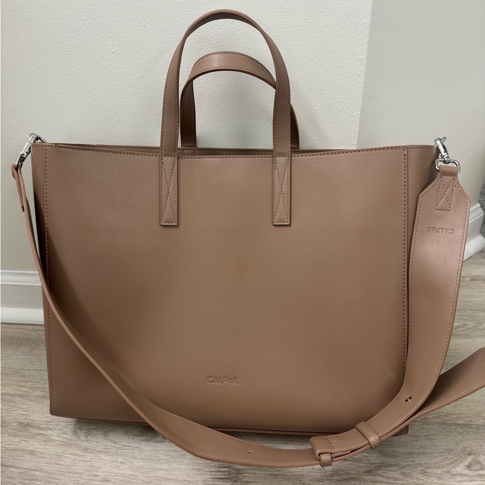 Calpak Toffee Haven Laptop Tote Bag